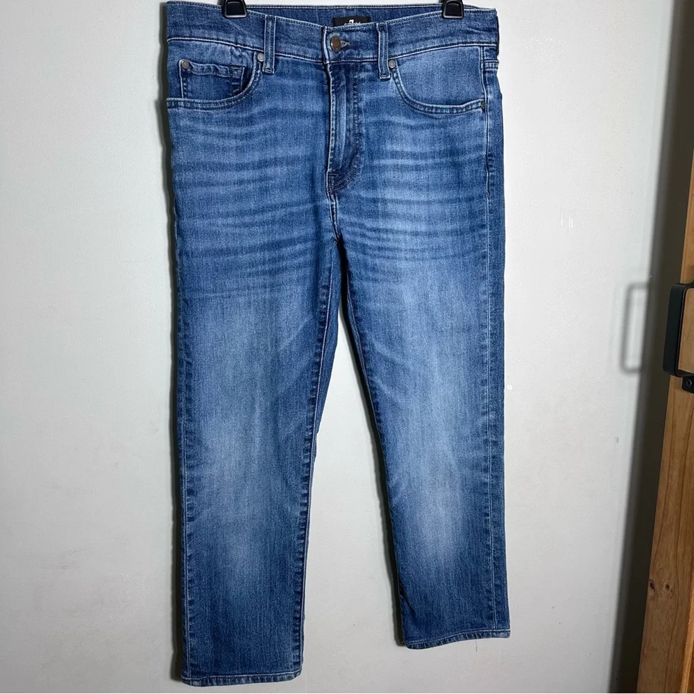 7 For All Mankind Light Blue Slim Straight Jeans
